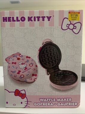 Hello Kitty Pink mini Waffle Maker.  Makes the size of an Eggo waffle. 🧇